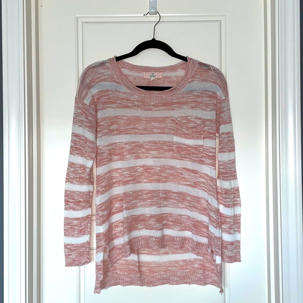 Super soft pink striped sweater